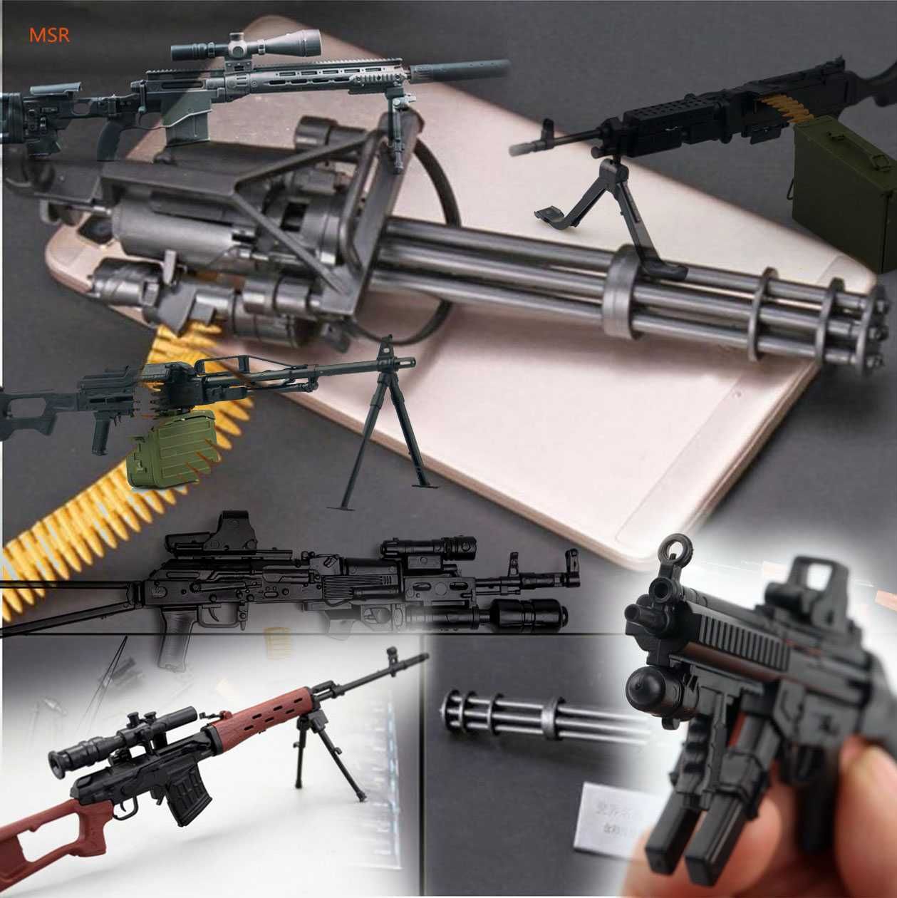 Пластиковая сборная модель оружия Масштаб 1:6 Автомат пулемет винтовка ...