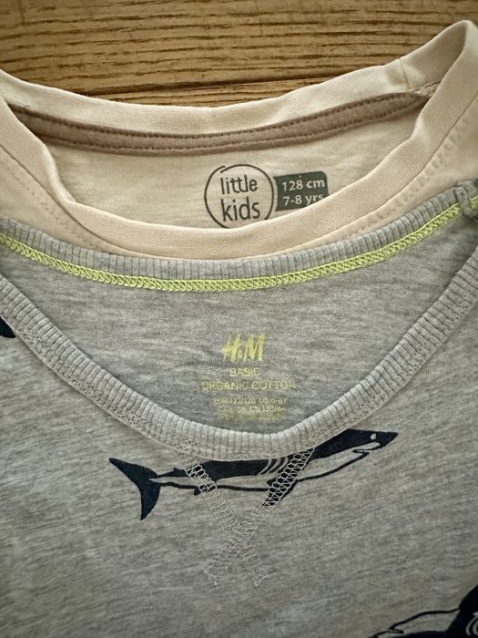 2 x t-shirt koszulki 122/128 H&M i Little Kids bdb