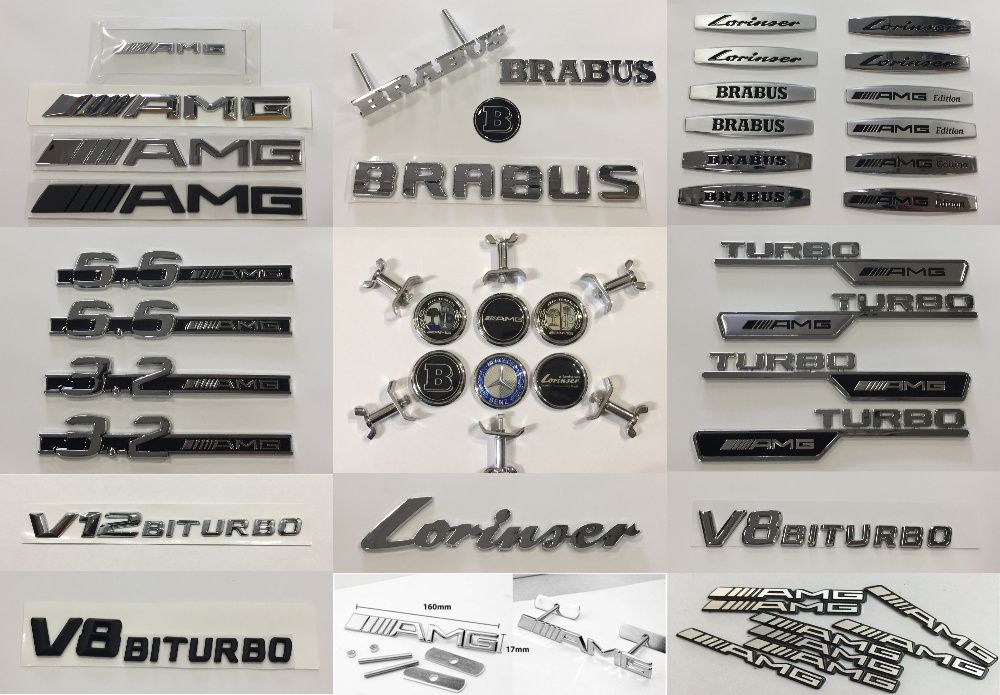 Эмблемы решетки кузова капота на крыло Mercedes AMG BRABUS Lorinser