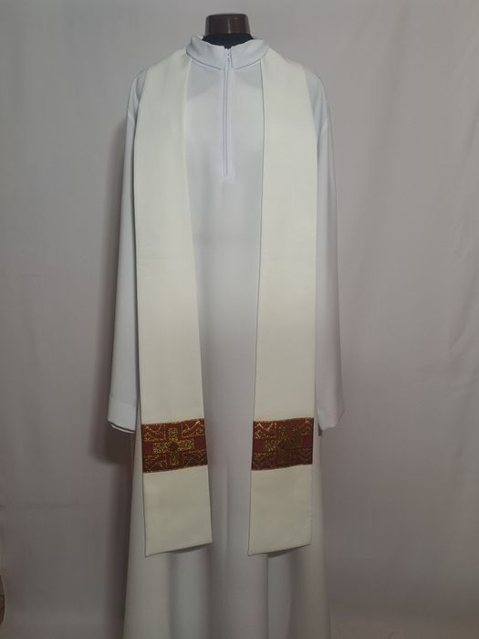 Stuła kremowa, szaty liturgiczne