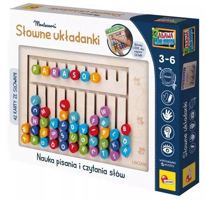 Montessori Słowne układanki. Lisciani. Nowy Produkt