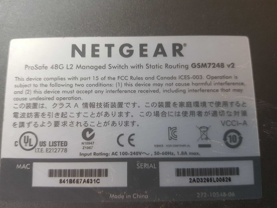 Netgear ProSafe GSM 7248 Switch