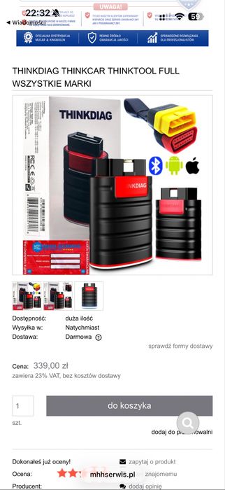 Tester Diagnostyczny Thinkdiag Thinckar  Think TOOL FULL Wszystkie Marki