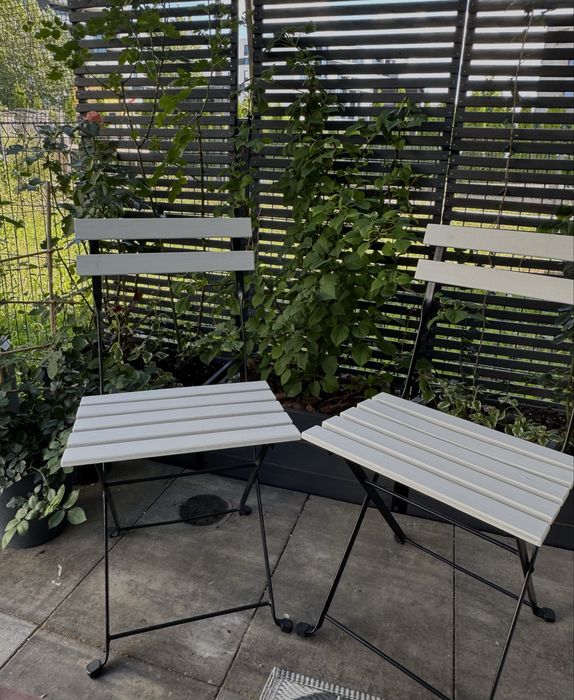 Krzesła ogrodowe balkonowe ikea białe Tarno
