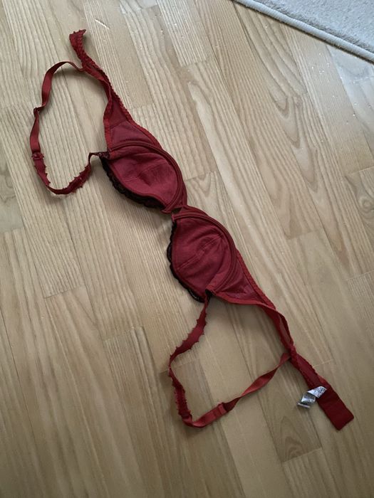 stanik biustonosz Lejaby 80 ,95 A bordowy wzorki