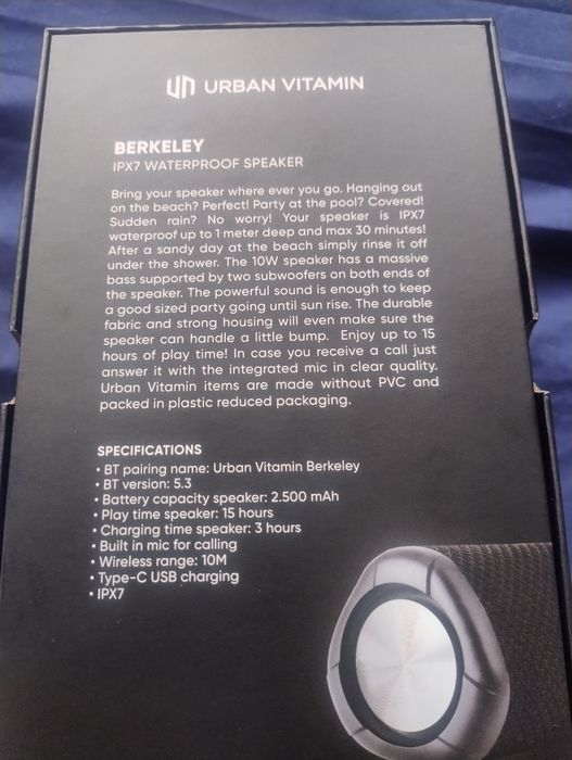 Głośnik bezprzewodowy Bluetooth Urban vitamin