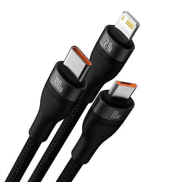 Baseus Flash Series II kabel USB - USB Typ C / Lightning / micro USB 1
