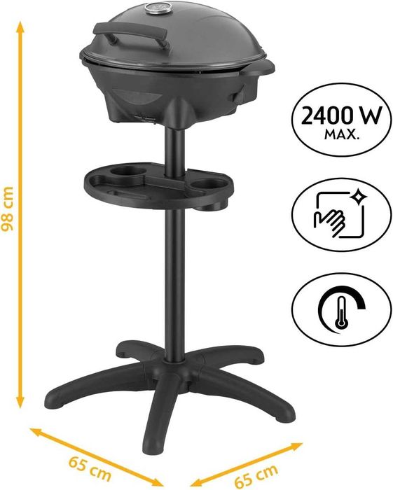 Grill Elektryczny Stojący First Austria 2400W Ogrodowy Balkonowy 2w1