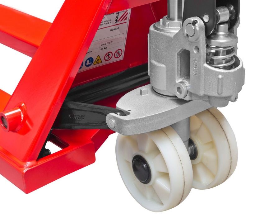 Porta-paletes hidráulico rodado duplo 2500 kg super robusto