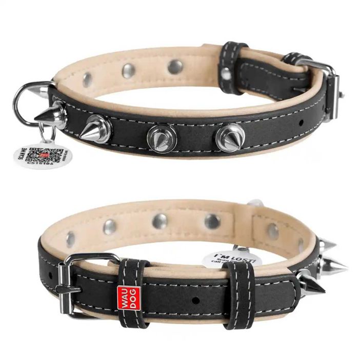 Coleiras Soft Leather WAUDOG - Simples, Picos e Bolas