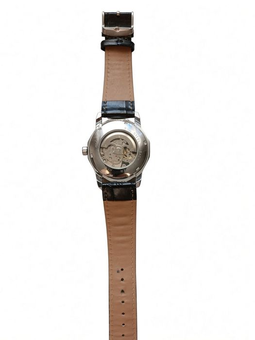 Чоловічий механічний годинник Automatic з відкритим механізмом, шкіряний ремінець