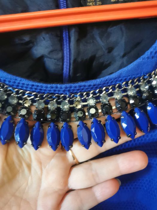Платье Zara Basic Зара синее Марокко