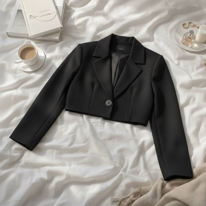 Укорочений піджак з підкладкою та формованими плечиками