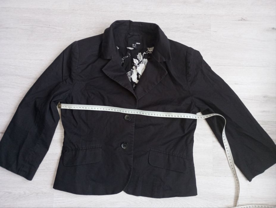 Czarna marynarka 3/4 rękaw h&m roz 44