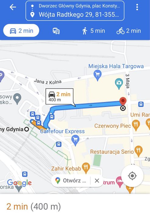Apartament w ścisłym centrum Gdyni   2 pokoje  dla 4 osób