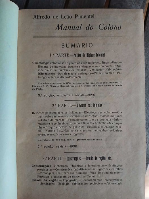 Manual do Colono - Alfredo de Leão Pimentel