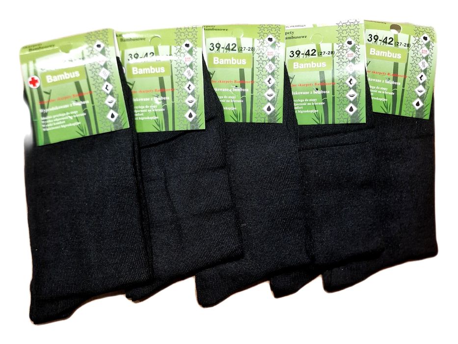 Skarpety męskie BAMBUS czarne 5par