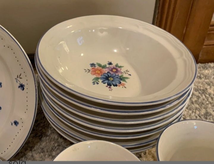 Lote 4 peças Loiça Grés Provincial Bouquet Vintage Coleção