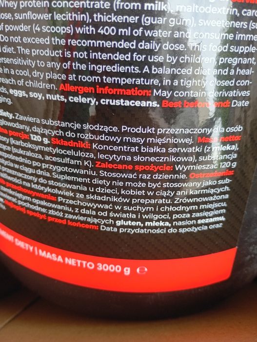 Odżywka białkowa wpc białko 3kg