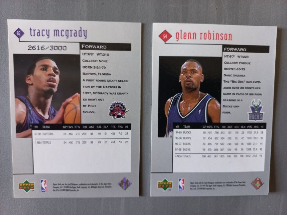 Cards basket nba 1999