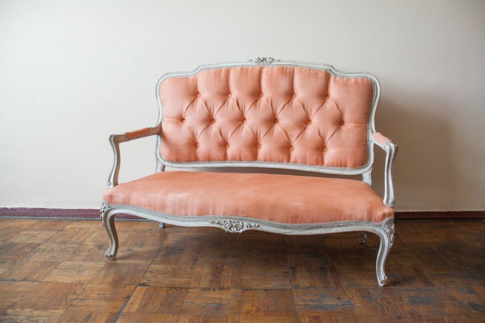 Диван двомісний персик бароко антикварний