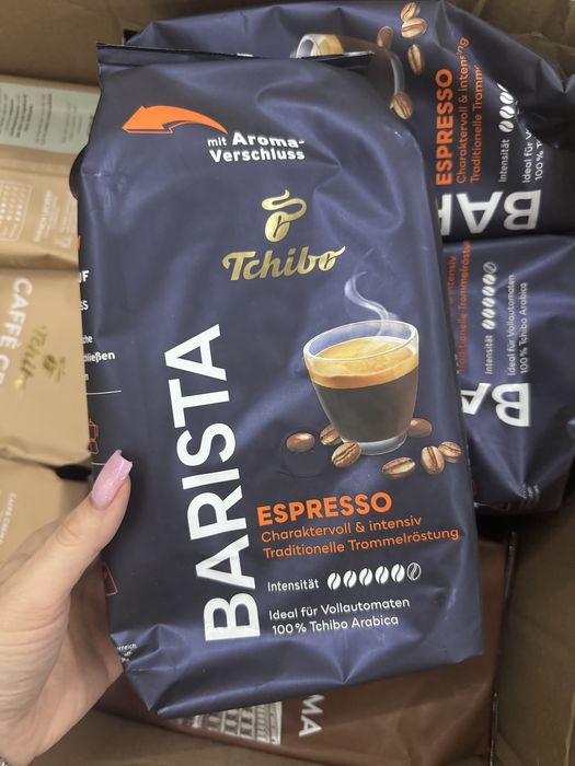Справжня свіжа кава Tchibo Barista espresso, cafe crema в зернах 1 кг ОРИГІНАЛ Німеччина | ВИГІДНА ЦІНА | опт і роздріб