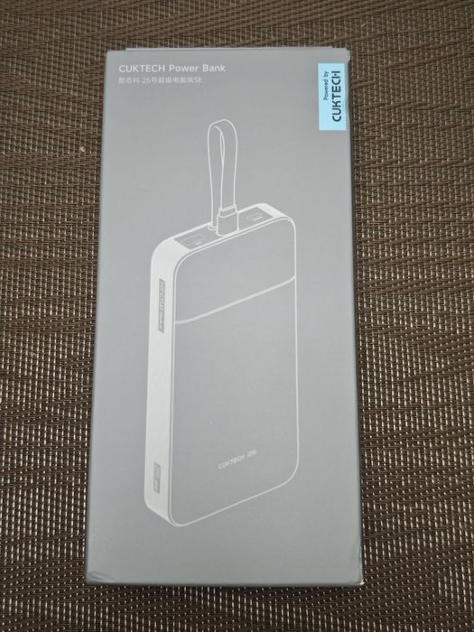 Cuktech 25, 120w 25000mAh, павербанк со встроенным кабелем