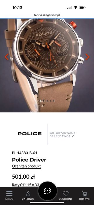 Oryginalny zegarek POLICE Driver, bdb stan