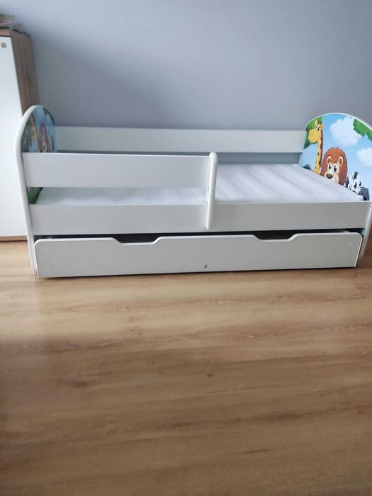 Białe łóżeczko dla dzieci 140x70 z materacem, Turka koło Lublina