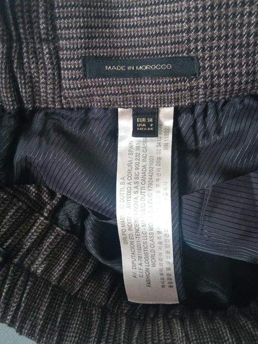 Massimo Dutti damskie spodnie z paseczkiem r 34 pas 64-80cm