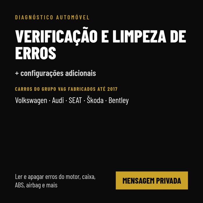 Diagnóstico e limpeza de erros + configurações adicionais | VAG < 2017