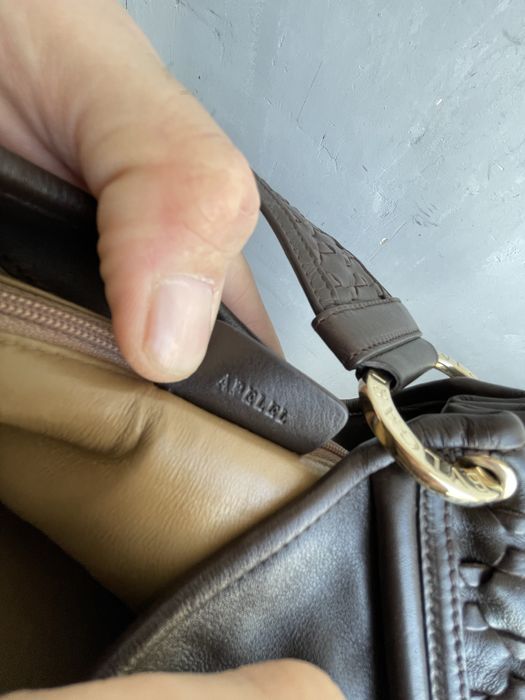 Bvlgari оригинал Bulgari Leoni Brown сумка кожаная