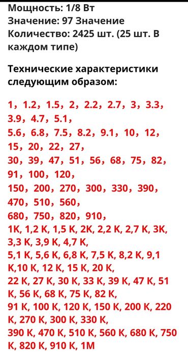 Резисторы пленочные 0.25W (1%,5%), 0.125W (1%,5%)