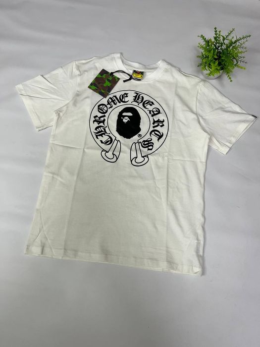 Футболка Bape x Chrome hearts / бейп хром хартс/ чорна / біла/ бейп Bape chrome hearts / бейп tiger / гуччі футболка