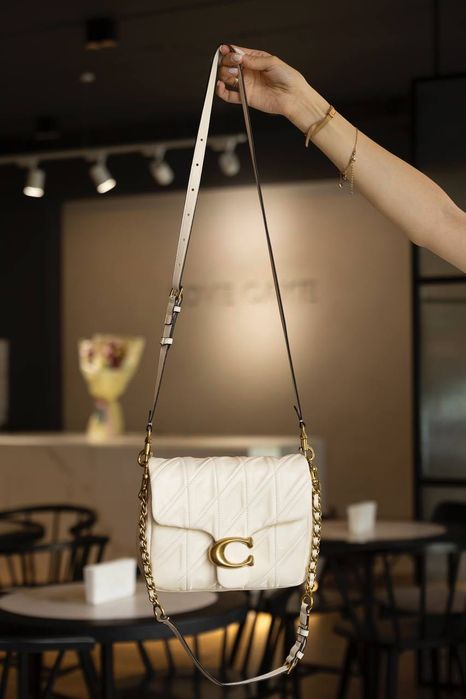 Сумка Coach / сумочка коач коуч біла молочна