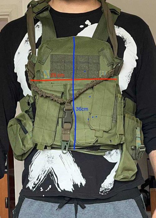 Kamizelka taktyczna typu plate carrier | olive | airsoft / ASG | MOLLE | zestaw