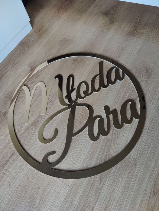 Dekoracja ślubna złote koło na stół duże 60cm