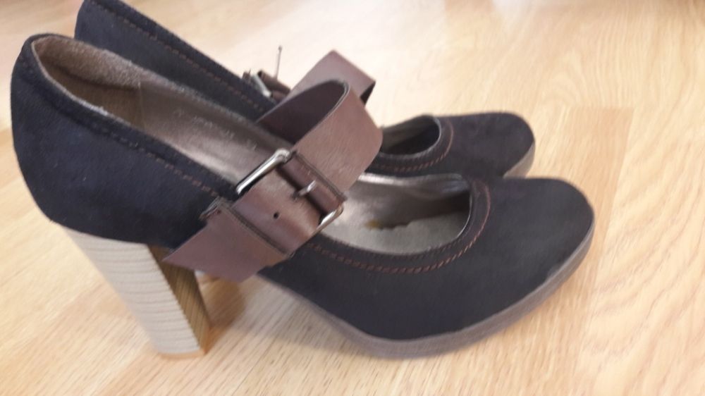 Buty na platformie zamsz szeroki obcas rozmiar 38 nowe