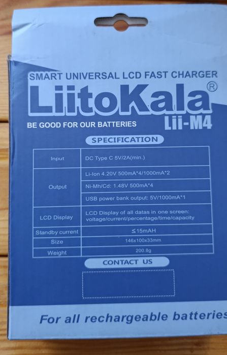 Зарядное устройство Lii M4 зарядка.