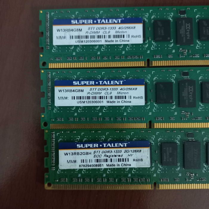 Серверна память різних об'ємів та виробників DDR3 (2,4,8Gb)