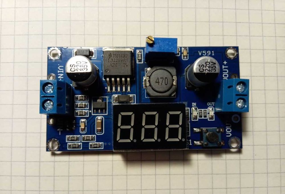 LM2596S понижающий DC-DC преобразователь с вольтметром