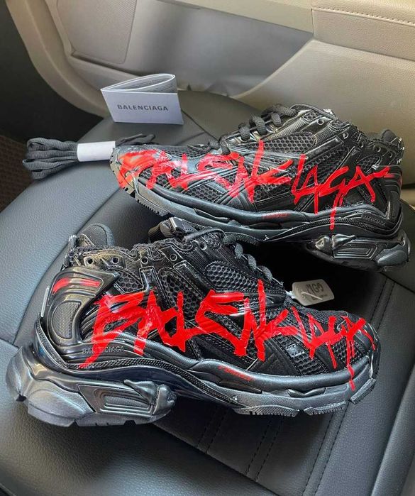 !SALE! Balenciaga Runner Graffiti Black Red 38 39 40 41 42 43 44 45 46