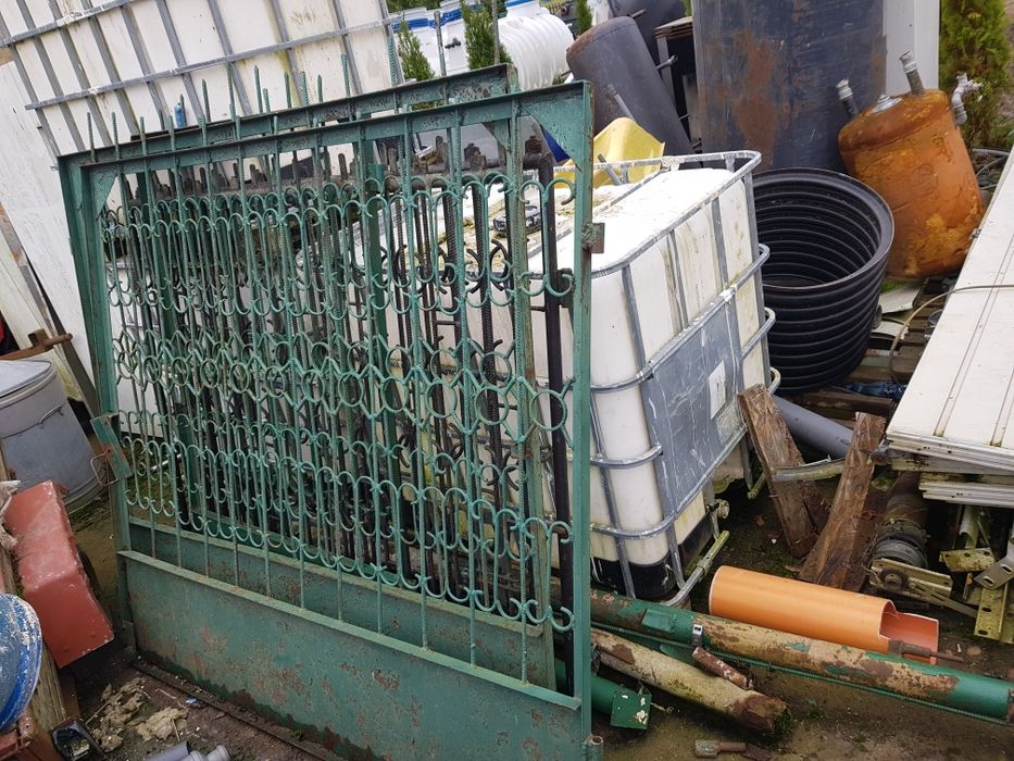 Brama stalowa wjazdowa z furtką 366cm+105cm x  170cm