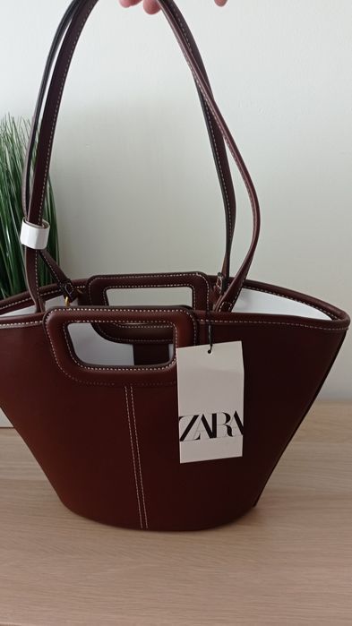 Torebka torebka  bordo skórzana shopperka