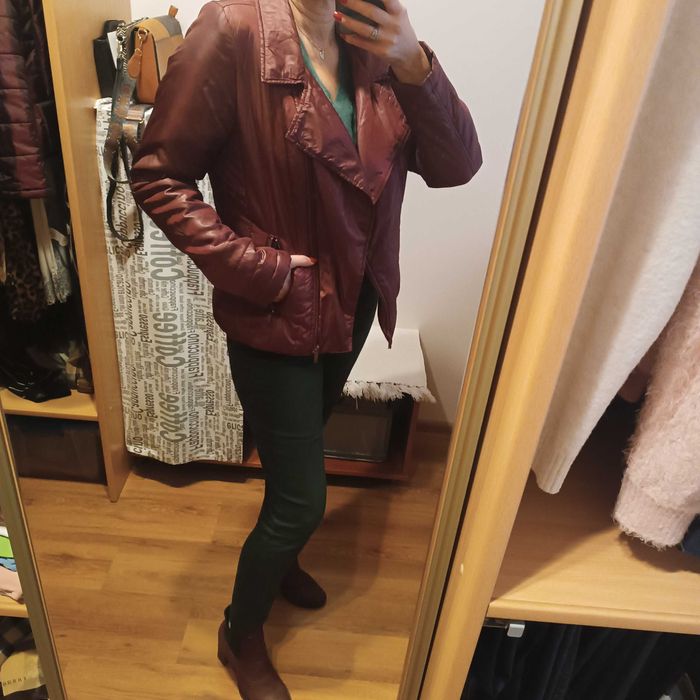 Kurtka ramoneska bordowa