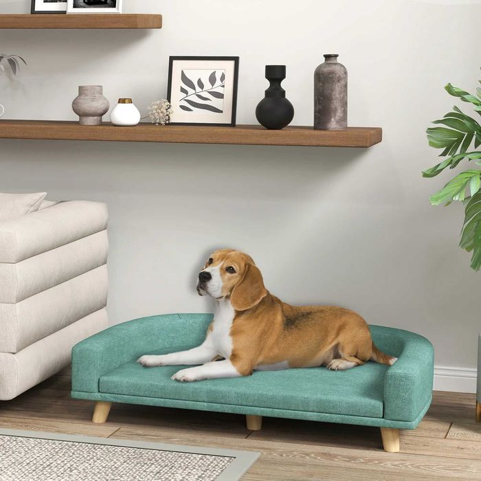 Sofá para Cães Cama Elevada Verde