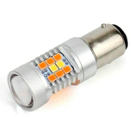 Лампа светодиодная ДВУХЦВЕТНАЯ желтый+белый для указателей поворот ДХО