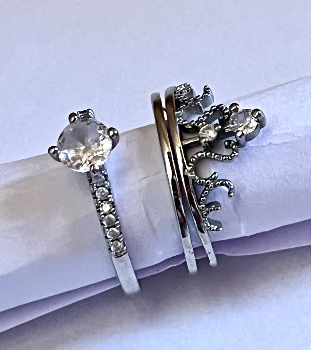 Cudny dwuczęściowy pierścionek dla księżniczki rozmier 20