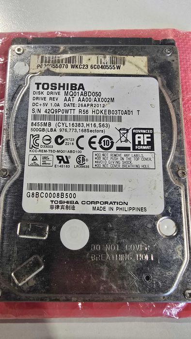 HDD Toshiba 500GB SATA 2.5"