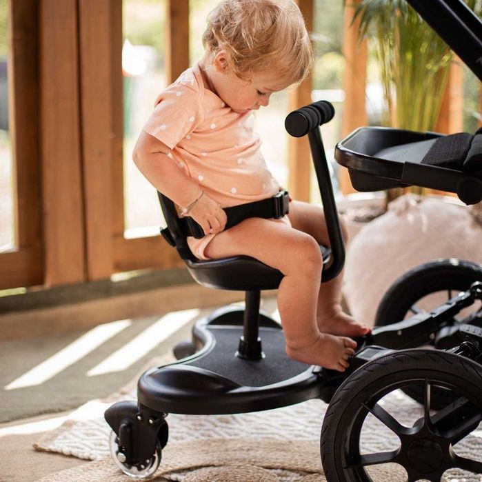 Uniwersalna dostawka do wózka Mr Buggy 2w1 z siedziskiem i kołami LED